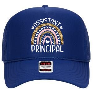 Assistant Principal Funny Job Title School Worker Rainbow High Crown Mesh Back Trucker Hat