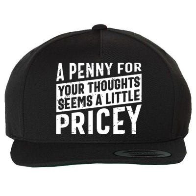 A Penny For Your Thoughts Seems A Little Pricey Wool Snapback Cap