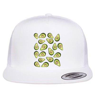 Avocados Pattern Funny Holy Guacamole Costume Flat Bill Trucker Hat