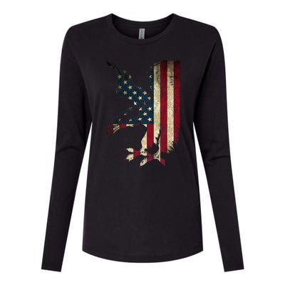 American Patriot Freedom Bald Eagle Usa Flag Outfit Present Meaningful Gift Womens Cotton Relaxed Long Sleeve T-Shirt