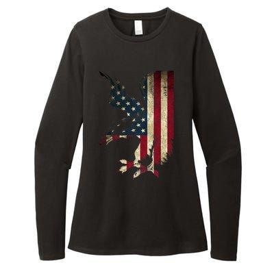 American Patriot Freedom Bald Eagle Usa Flag Outfit Present Meaningful Gift Womens CVC Long Sleeve Shirt