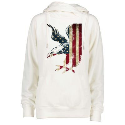 American Patriot Freedom Bald Eagle Usa Flag Outfit Present Meaningful Gift Womens Funnel Neck Pullover Hood