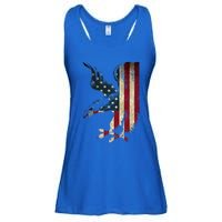 American Patriot Freedom Bald Eagle Usa Flag Outfit Present Meaningful Gift Ladies Essential Flowy Tank