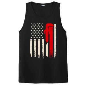 American Plumber Flag Patriotic Plumbing Wrench Pipefitter Gift PosiCharge Competitor Tank