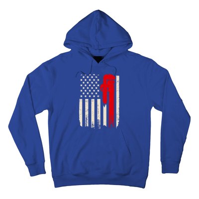 American Plumber Flag Patriotic Plumbing Wrench Pipefitter Gift Hoodie