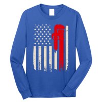 American Plumber Flag Patriotic Plumbing Wrench Pipefitter Gift Long Sleeve Shirt