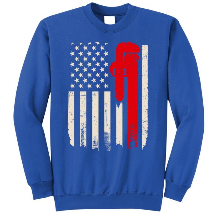 American Plumber Flag Patriotic Plumbing Wrench Pipefitter Gift Sweatshirt