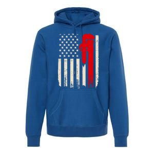 American Plumber Flag Patriotic Plumbing Wrench Pipefitter Gift Premium Hoodie