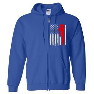 American Plumber Flag Patriotic Plumbing Wrench Pipefitter Gift Full Zip Hoodie