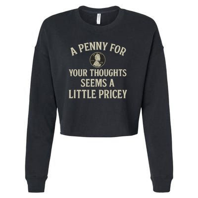 A Penny for Your Thoughts Cropped Pullover Crew