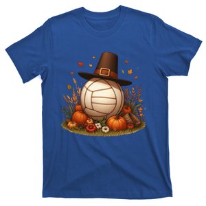 Autumn Pumpkin Fall Volleyball Thanksgiving Gift T-Shirt