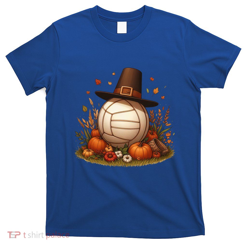 Autumn Pumpkin Fall Volleyball Thanksgiving Gift T-Shirt