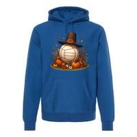 Autumn Pumpkin Fall Volleyball Thanksgiving Gift Premium Hoodie