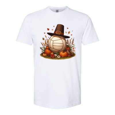 Autumn Pumpkin Fall Volleyball Thanksgiving Gift Softstyle® CVC T-Shirt