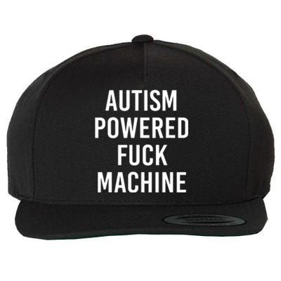 Autism Powered Fuck Machine Funny Saying Wool Snapback Cap