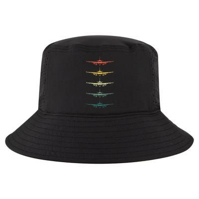 Airplane Pilot Flying Plane Vintage Aviation Graphic Pilots Cool Comfort Performance Bucket Hat