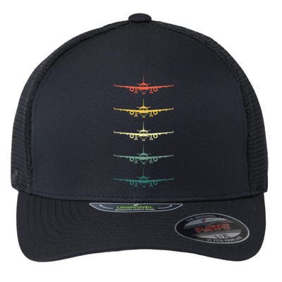 Airplane Pilot Flying Plane Vintage Aviation Graphic Pilots Flexfit Unipanel Trucker Cap