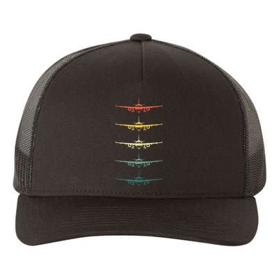 Airplane Pilot Flying Plane Vintage Aviation Graphic Pilots Yupoong Adult 5-Panel Trucker Hat