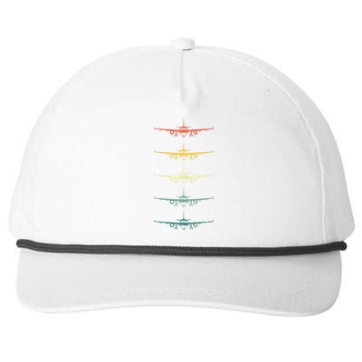 Airplane Pilot Flying Plane Vintage Aviation Graphic Pilots Snapback Five-Panel Rope Hat