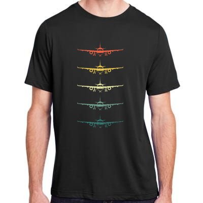 Airplane Pilot Flying Plane Vintage Aviation Graphic Pilots Adult ChromaSoft Performance T-Shirt