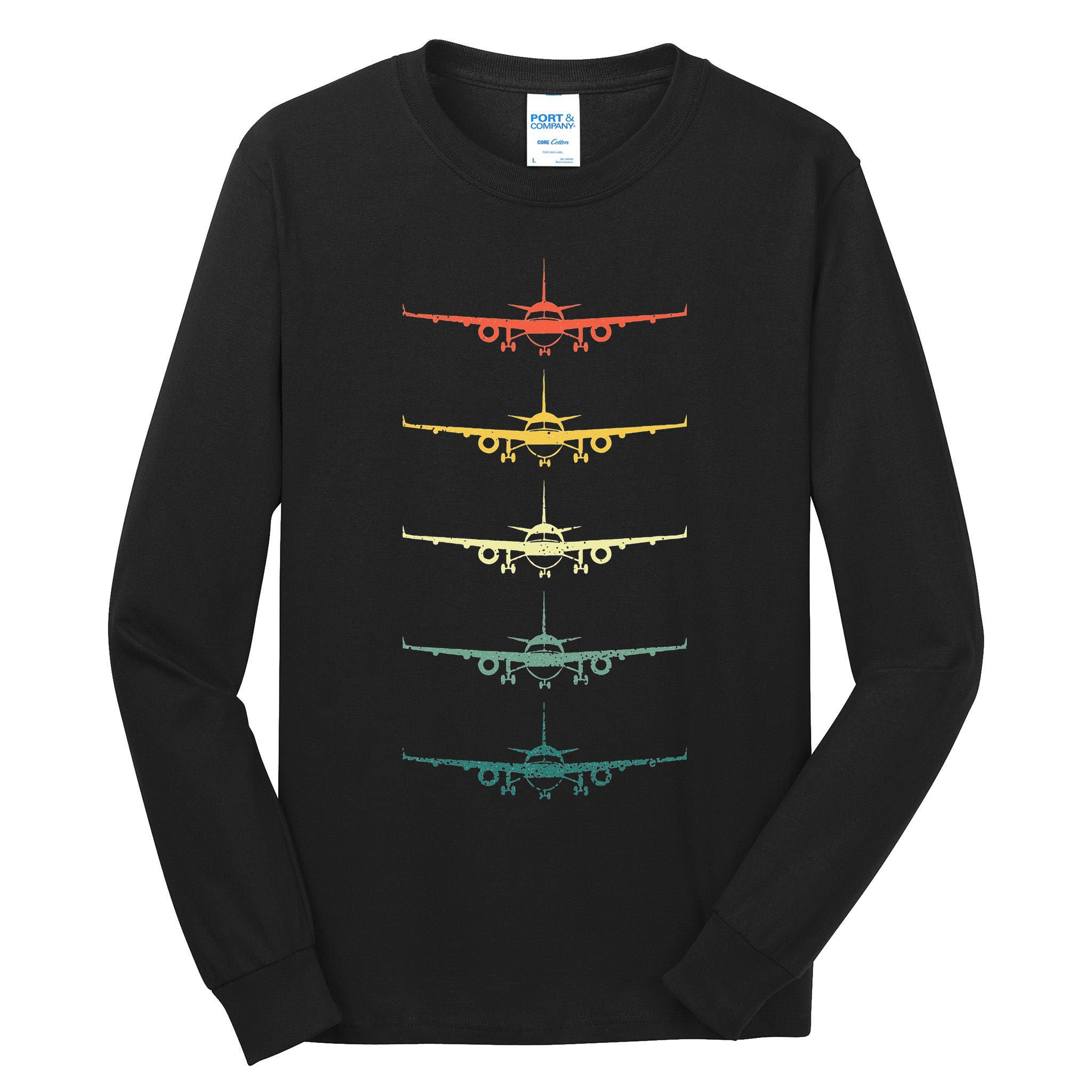 Airplane Pilot Flying Plane Vintage Aviation Graphic Pilots Tall Long Sleeve T-Shirt