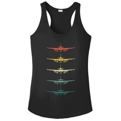 Airplane Pilot Flying Plane Vintage Aviation Graphic Pilots Ladies PosiCharge Competitor Racerback Tank