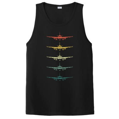 Airplane Pilot Flying Plane Vintage Aviation Graphic Pilots PosiCharge Competitor Tank