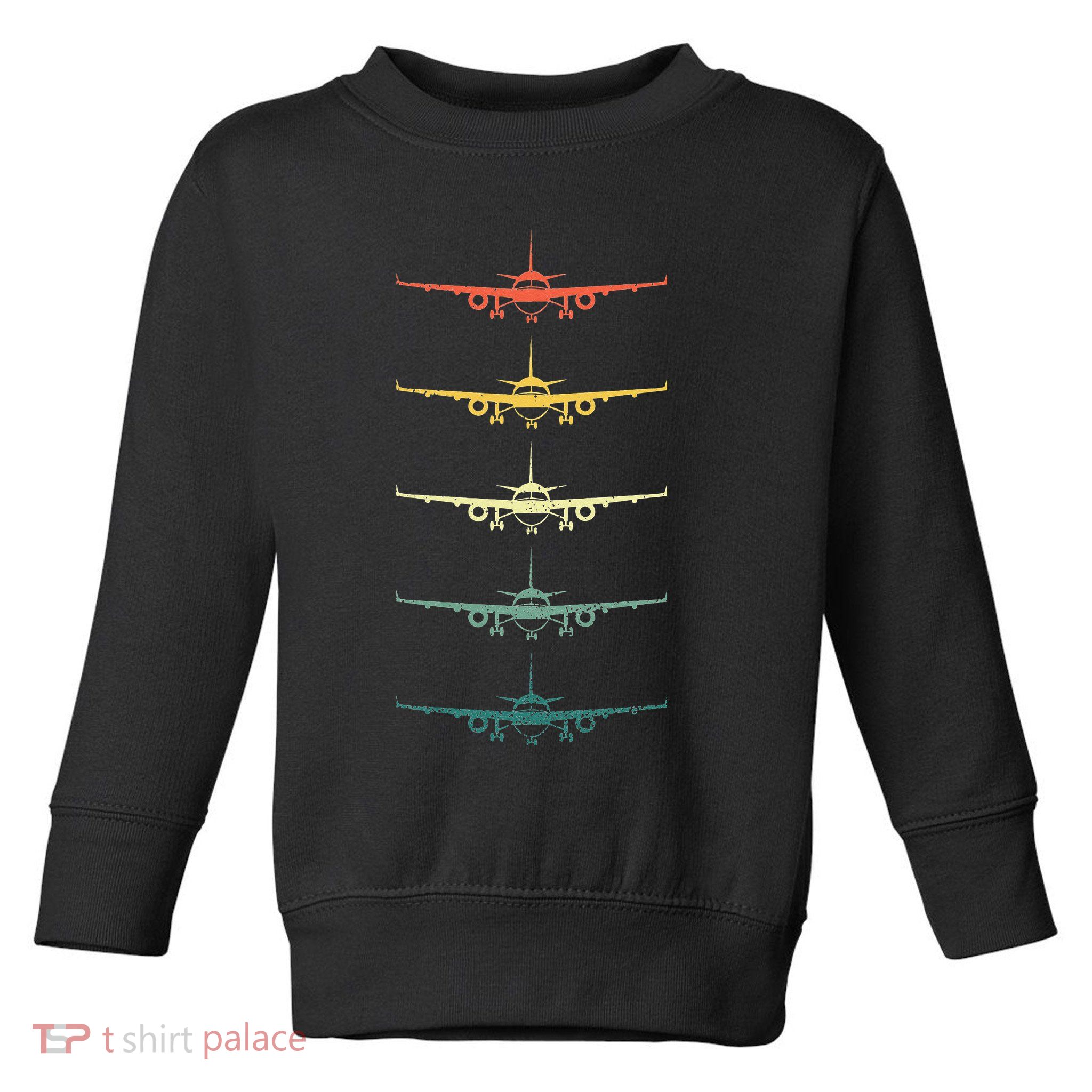 Airplane Pilot Flying Plane Vintage Aviation Graphic Pilots Toddler Sweatshirt