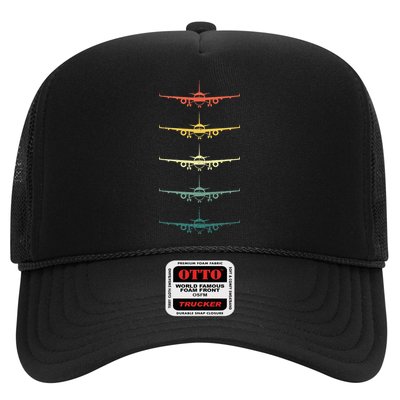 Airplane Pilot Flying Plane Vintage Aviation Graphic Pilots Trucker Hat