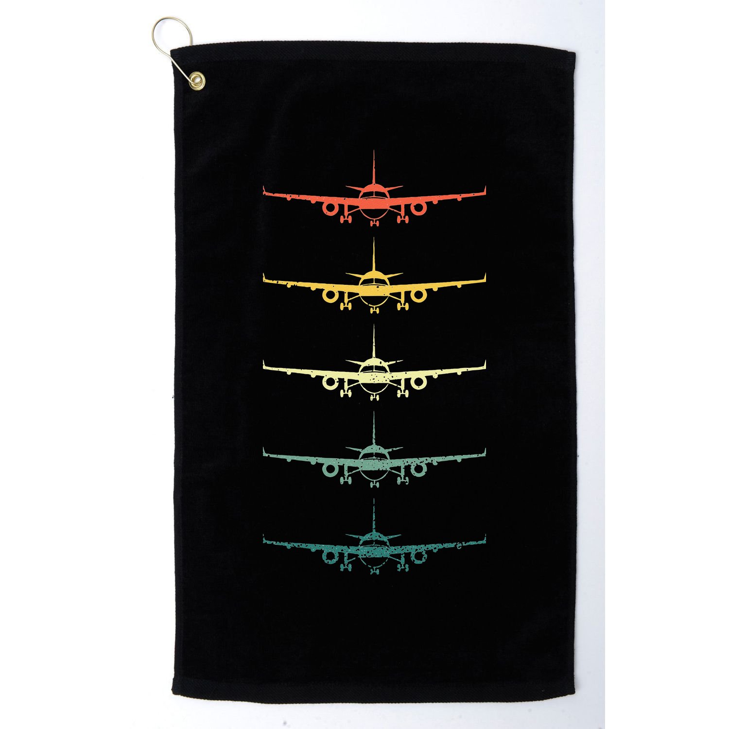 Airplane Pilot Flying Plane Vintage Aviation Graphic Pilots Golf Towel