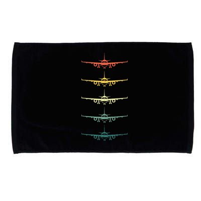 Airplane Pilot Flying Plane Vintage Aviation Graphic Pilots Microfiber Hand Towel