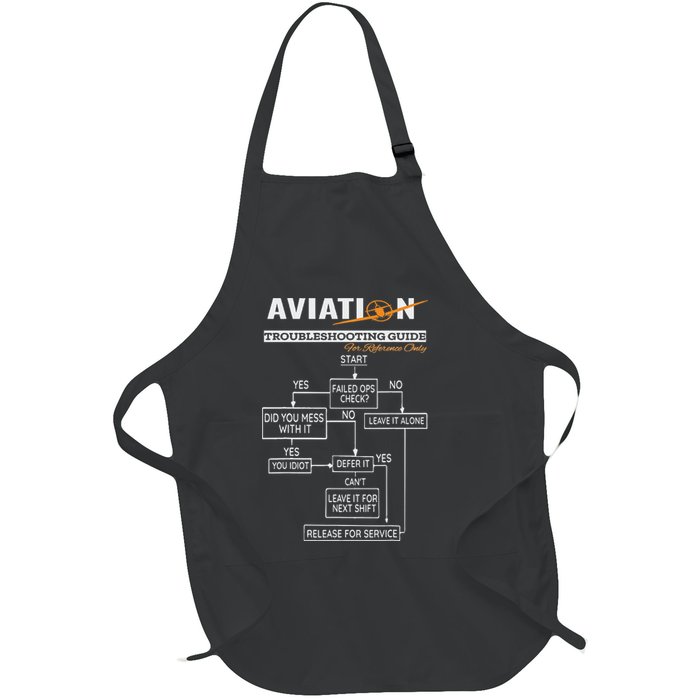 Airplane Pilot Funny Pilot Troubleshooting Guide Full-Length Apron With Pockets