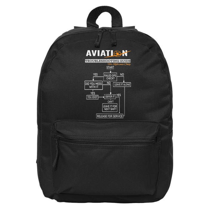 Airplane Pilot Funny Pilot Troubleshooting Guide 16 in Basic Backpack