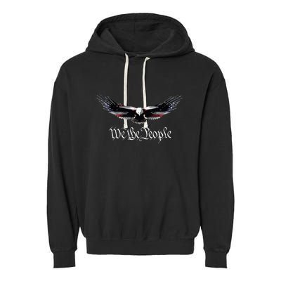 American Patriot Freedom Eagle Usa Flag Garment-Dyed Fleece Hoodie