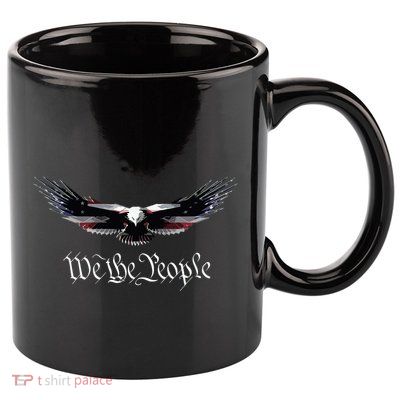 American Patriot Freedom Eagle Usa Flag 11oz C Handle Ceramic Mug