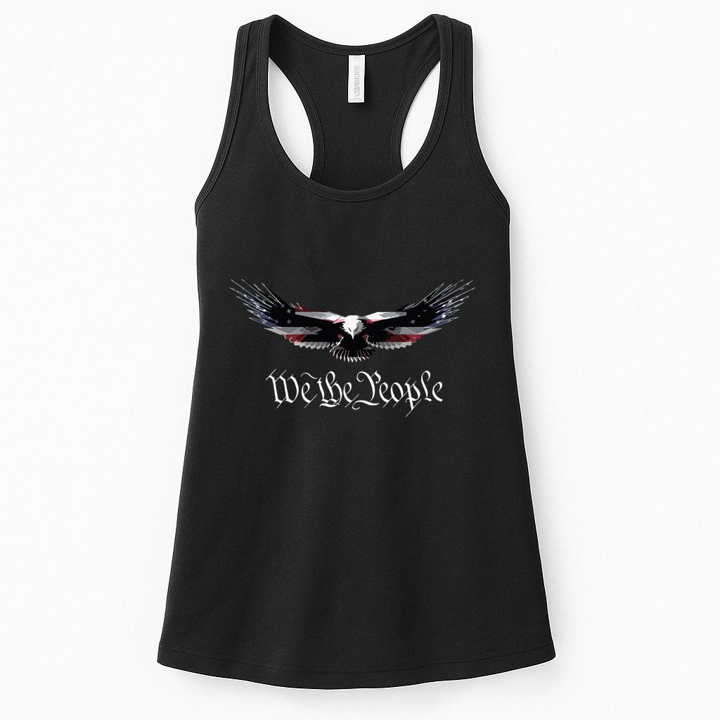 American Patriot Freedom Eagle Usa Flag Womens Tank Top