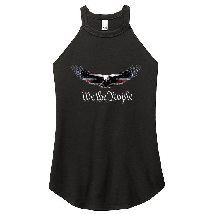 American Patriot Freedom Eagle Usa Flag Women's Perfect Tri Rocker Tank