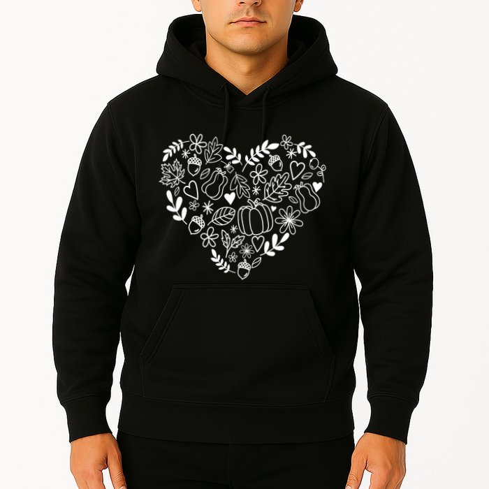 Autumn Pumpkin Fall Lover Heart Gift Hoodie