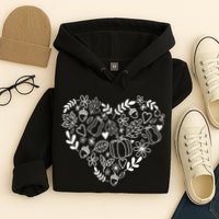 Autumn Pumpkin Fall Lover Heart Gift Hoodie