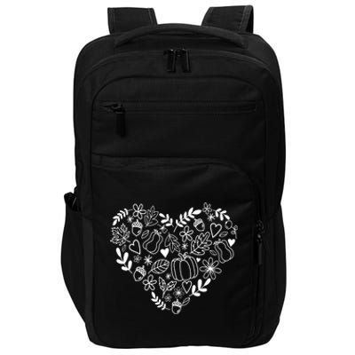 Autumn Pumpkin Fall Lover Heart Gift Impact Tech Backpack