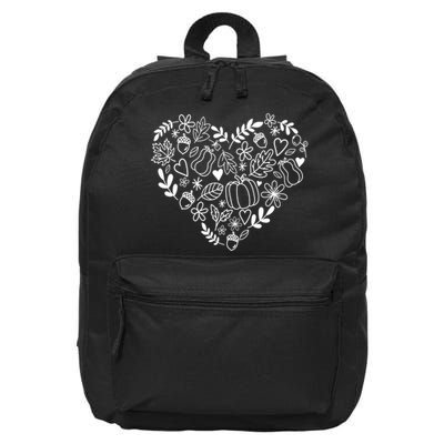 Autumn Pumpkin Fall Lover Heart Gift 16 in Basic Backpack