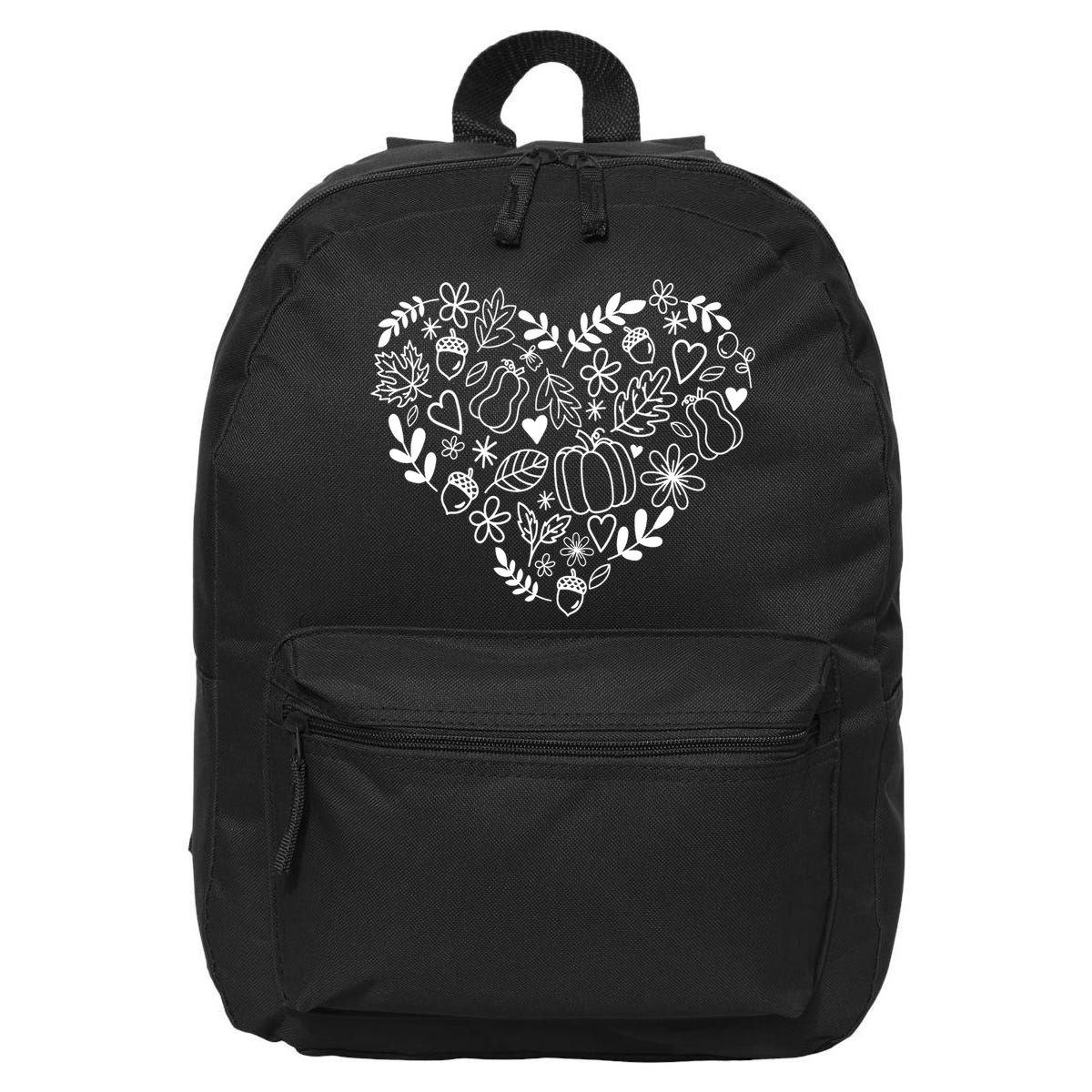 Autumn Pumpkin Fall Lover Heart Gift 16 in Basic Backpack