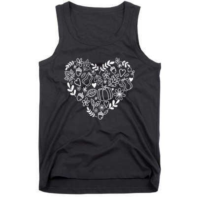 Autumn Pumpkin Fall Lover Heart Gift Tank Top