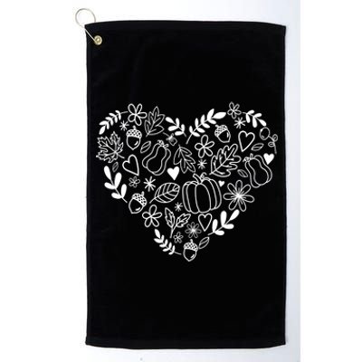 Autumn Pumpkin Fall Lover Heart Gift Platinum Collection Golf Towel