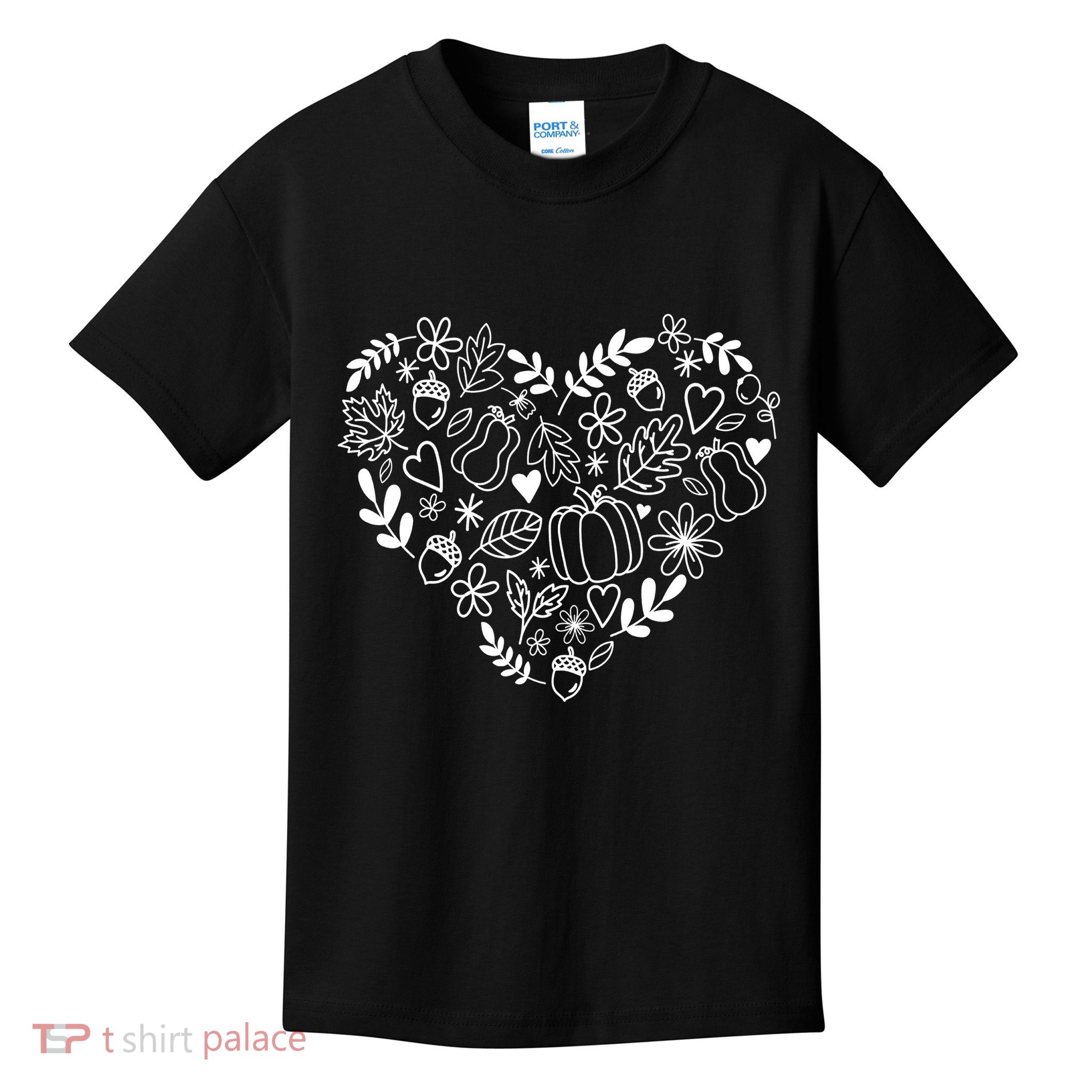 Autumn Pumpkin Fall Lover Heart Gift Kids T-Shirt