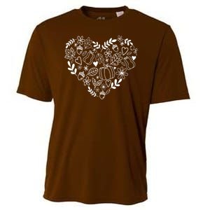 Autumn Pumpkin Fall Lover Heart Gift Cooling Performance Crew T-Shirt