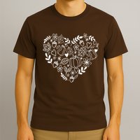 Autumn Pumpkin Fall Lover Heart Gift T-Shirt