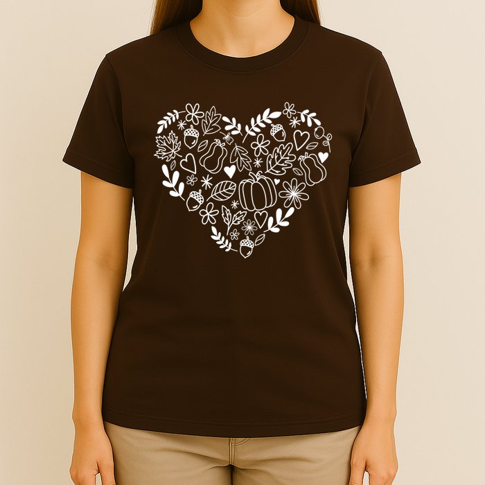 Autumn Pumpkin Fall Lover Heart Gift T-Shirt