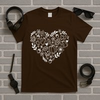 Autumn Pumpkin Fall Lover Heart Gift T-Shirt