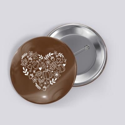 Autumn Pumpkin Fall Lover Heart Gift Button